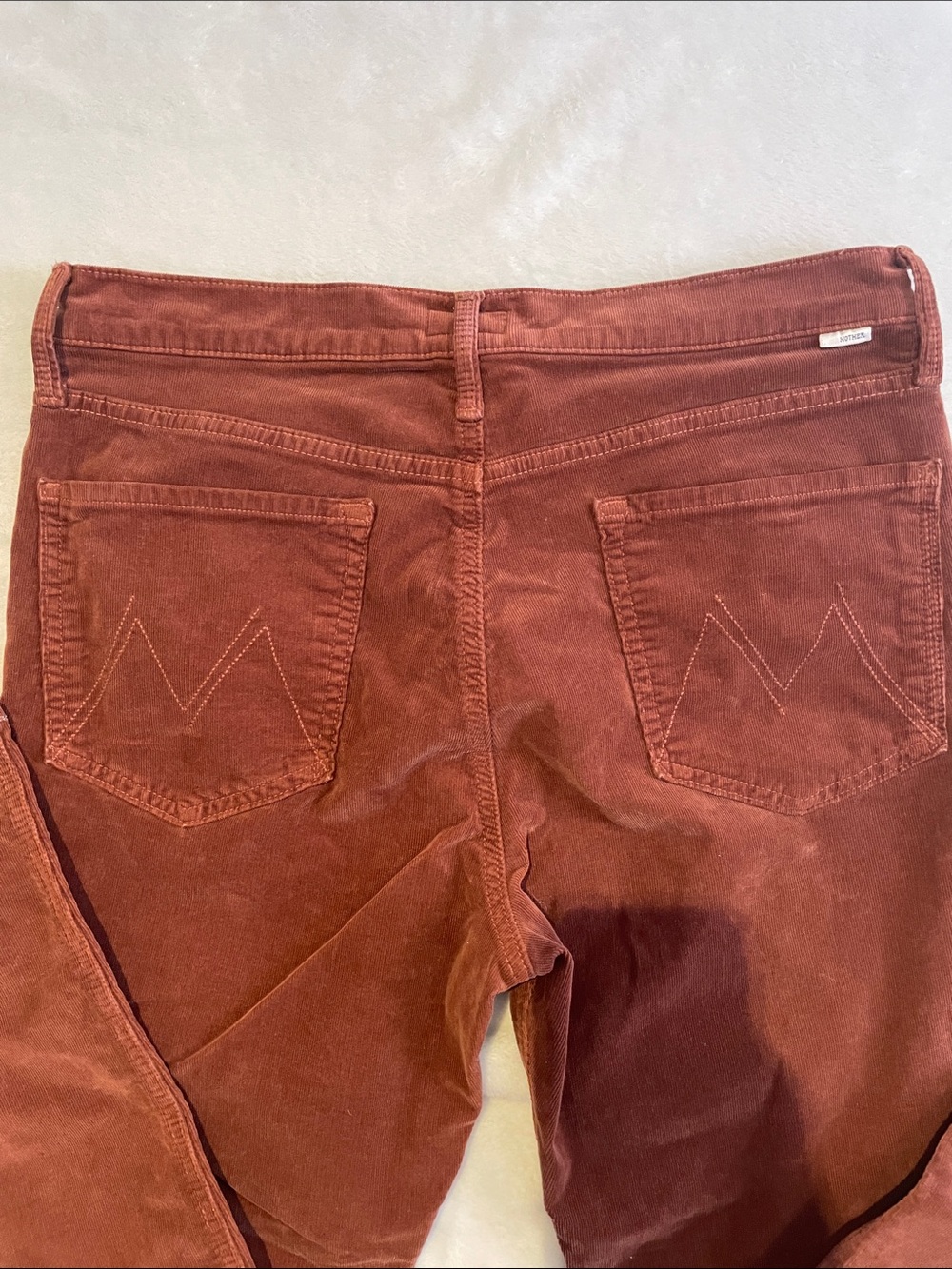 MOTHER THE TOMCAT ANKLE Corduroy Pants size: 32 burnt orange color - Picture 4 of 16